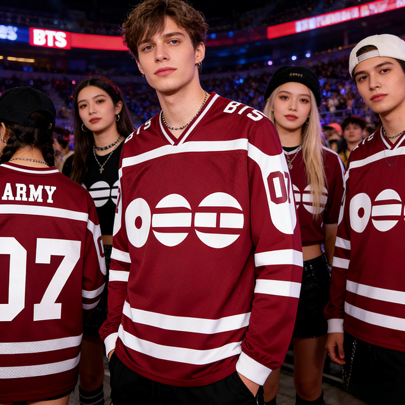 Personalized BTS New Album Mesh Splicing Long  Sleeved K-Pop Concert Jersey Gift For Army