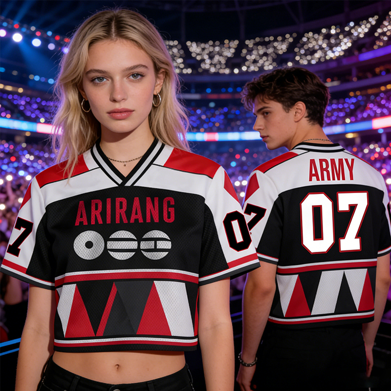 Personalized K-Pop Arirang Theme Crop Jersey BTS 2026 World Tour Jersey  for ARMY