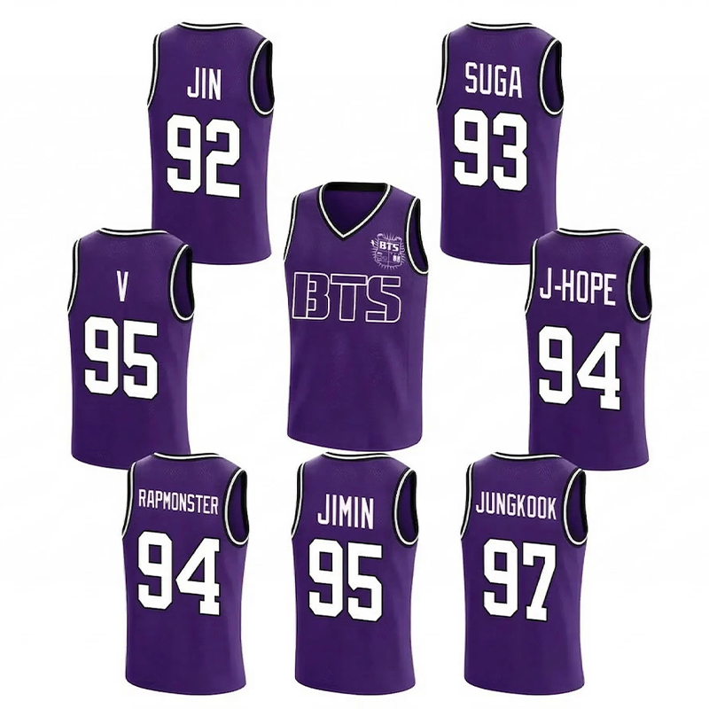 Personalized BTS Basketball Jersey K-Pop Basketball Tank Top World Tour 2026 Concert Jersey for ARMY