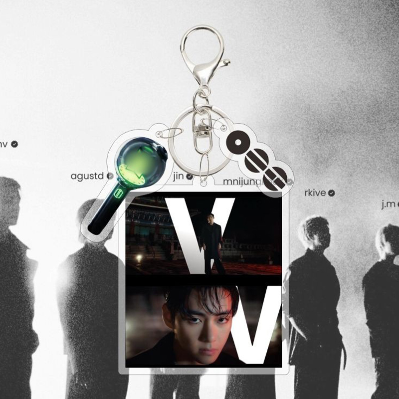 Personalized K-pop Photo Acrylic Keychain with Army Bomb Charm Kpop Fan Gift