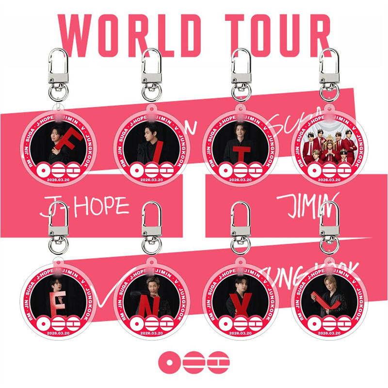Personalized World Tour 2026 Member Letter Acrylic Keychain Kpop ARMY Accessory