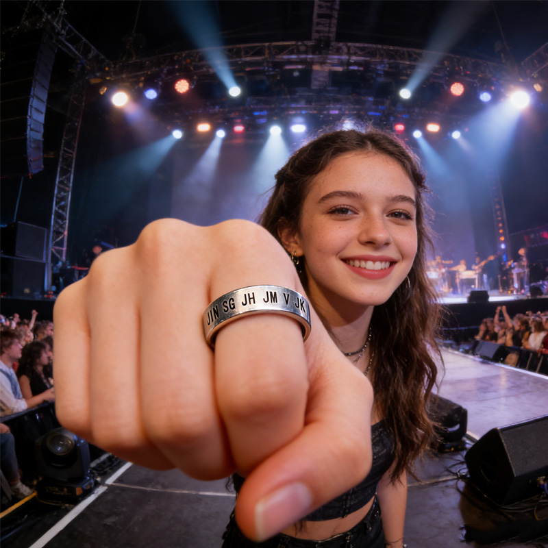 Kpop World Ring Logo Pendant Unique Accessory Kpop Fans Ring