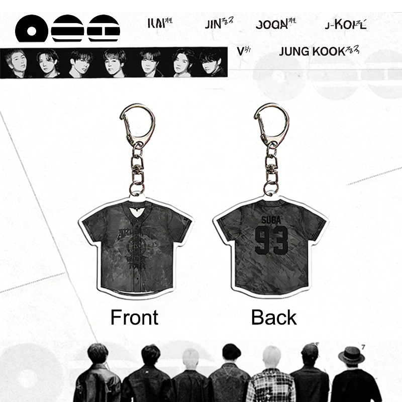Personalized K-Pop Member Jersey Keychain for Concert and Fan Events
