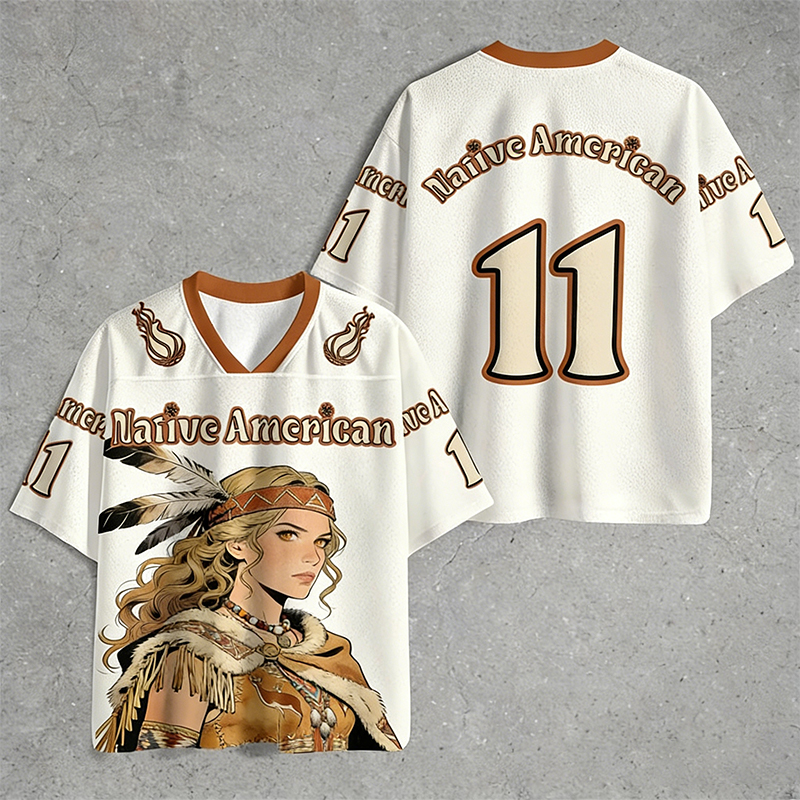 Personalized Sport-Themed Native American-Inspired Jersey with Custom Number for Sport Fans