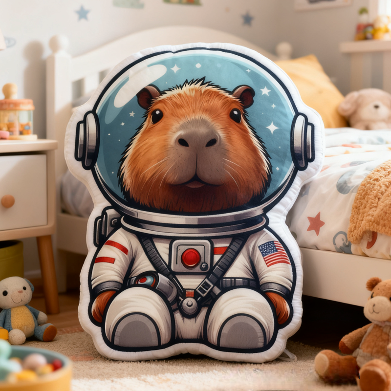 Personalized Animal Astronauts with Name Graphic 3D Print Pillow Christmas Gift for Kids Birthday Gift