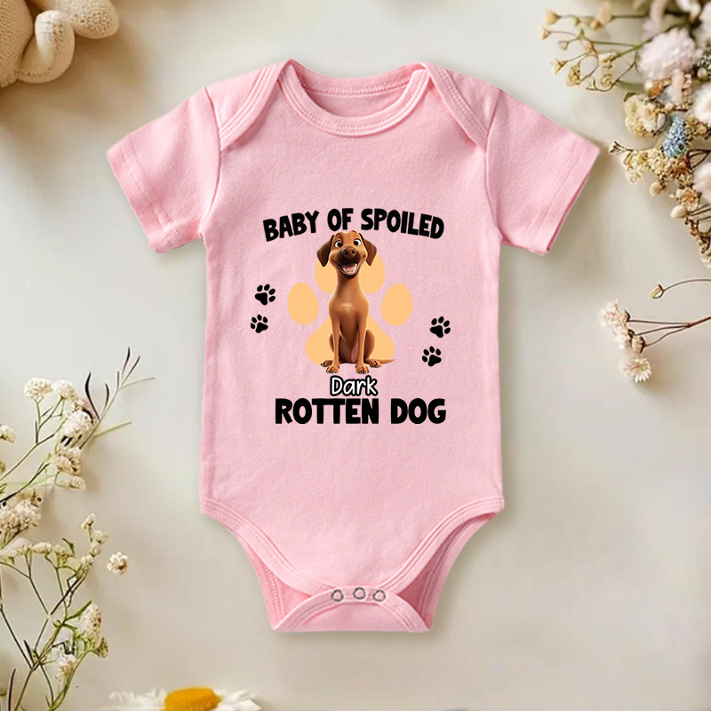 Personalized Baby of Spoiled Rotten Dogs Bodysuit Baby Shower Gift