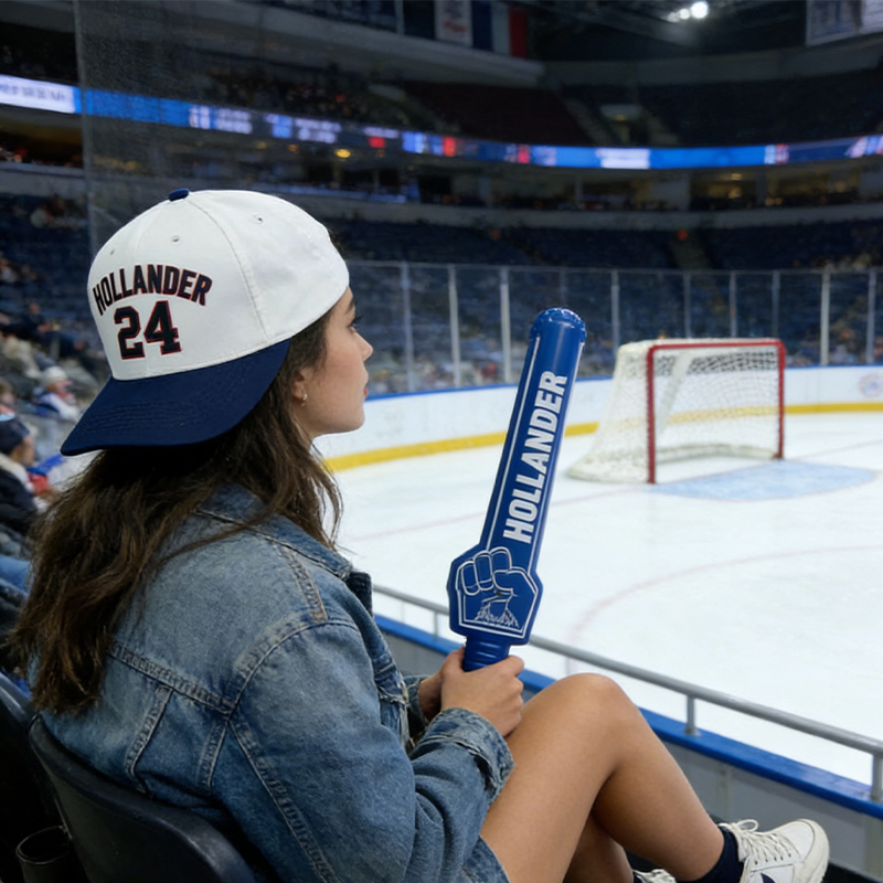 Personalized Embroidered Hockey Themed Cap with Custom Name and Number Movie Inspired Hat