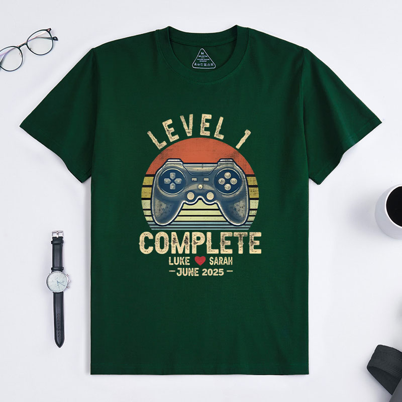 Personalized 1st Wedding Anniversary Gift for Husband Wife Gamer Husband Gift Retro Video Game Shirt Geeky Couple Gift