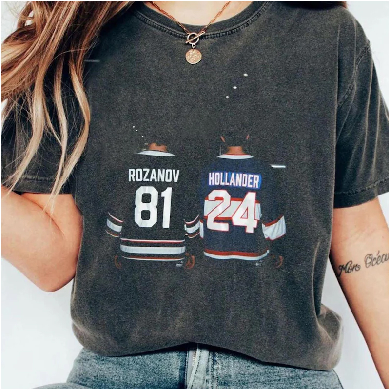 Personalized Custom Hockey Player Jersey Washed T-Shirt Vintage Game Day Tee for Ice Hockey Fans
