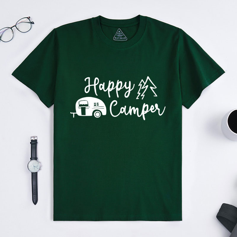 Personalized Hiking Camping Shirts Funny Happy Camper Shirts Gift for Outdoor Camping Adventure
