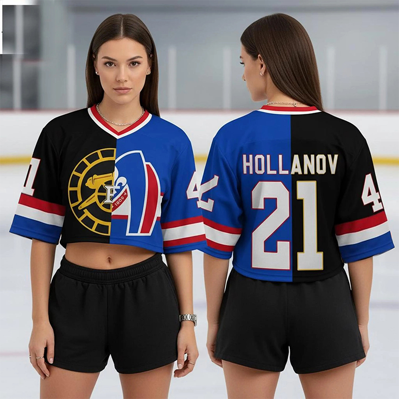 Personalized HR Style Hockey Women's Crop Jersey for Sports Fans 
