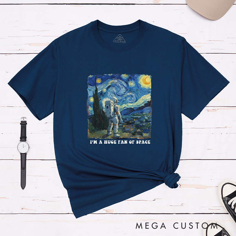 Personalized Personalized Starry Night Astronaut Shirt Cosmic Space Art Tee V Gogh Inspired Galaxy Sweatshirt Aesthetic Space Lover T-Shirt for Geek Lover