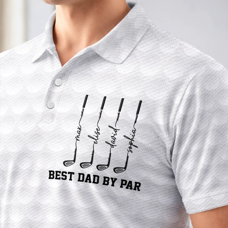 Personalized Golf Polo Shirt Custom All Over Print Polo Shirt Father's Day Birthday Golf Gifts For Dad Grandpa
