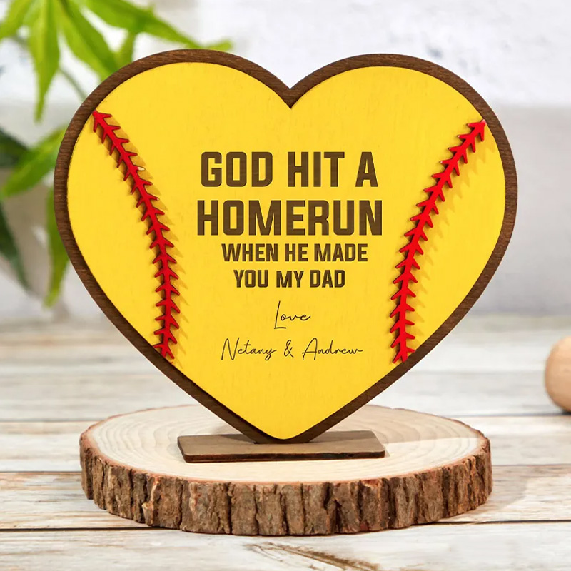 Personalized Baseball Softball Heart Plaque with Custom Text