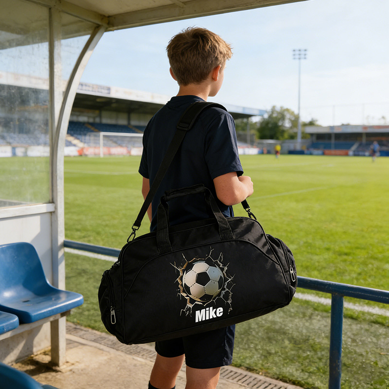 Personalized Soccer Duffel Bag with Custom Name and 3D Ball Design