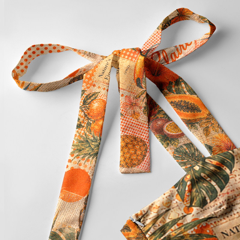 Personalized Vintage Tropical Collage Print Maxi Dress Tie-Shoulder Custom Name and Photo Summer Vacation Dress