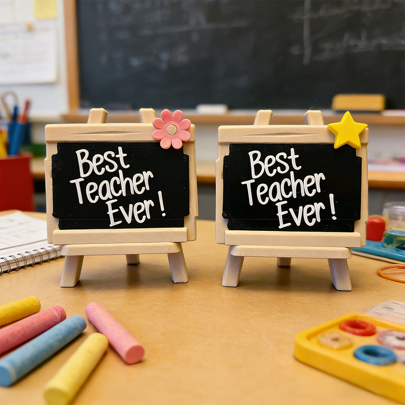 Personalized Message on Blackboard Desktop Decor 3D-Printed Blackboard Stand Gift for Teacher