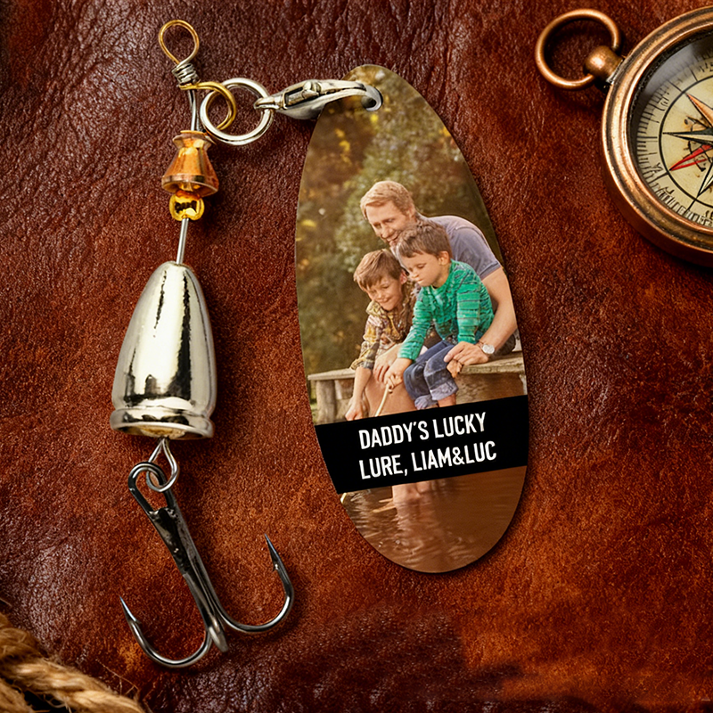 Personalized Fishing Lure Fishing Hook Father’s Day Gift Anniversary Gift Custom Photo and Text Unique Gift for Dad Husband or Fishing Enthusiasts