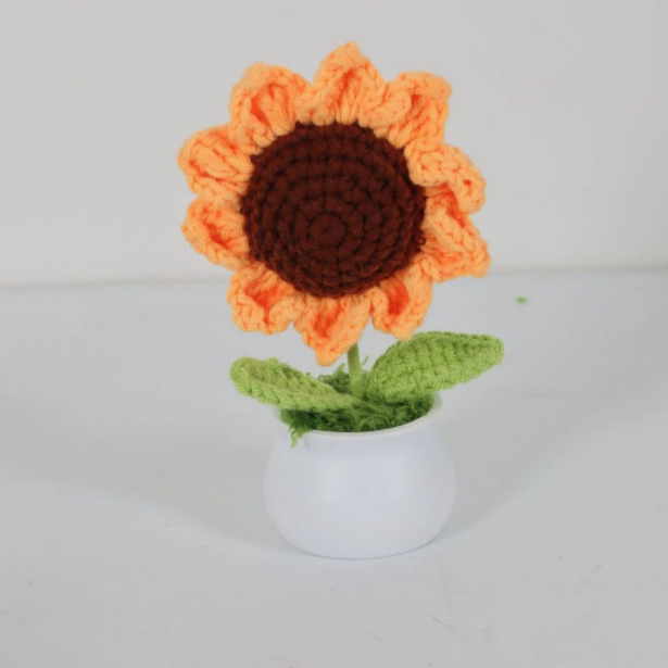 Personalized Crochet Flower in Pot Handmade Gift for Her Personalized Gift for Teacher Home Decoration Desk Decoration Crochet Rose in Pot