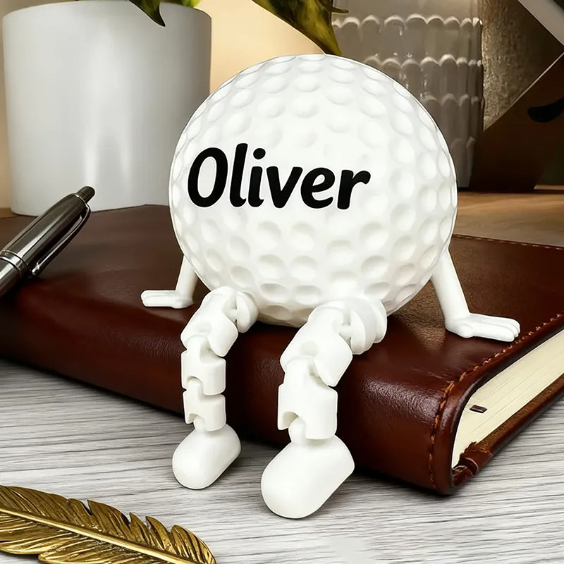 Personalized Golf Ball Decor with Dangling Legs and Custom Name