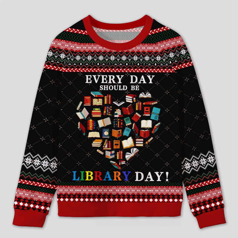 Personalized Library Day Celebration Ugly Sweater Office Holiday Party Gift for Librarians
