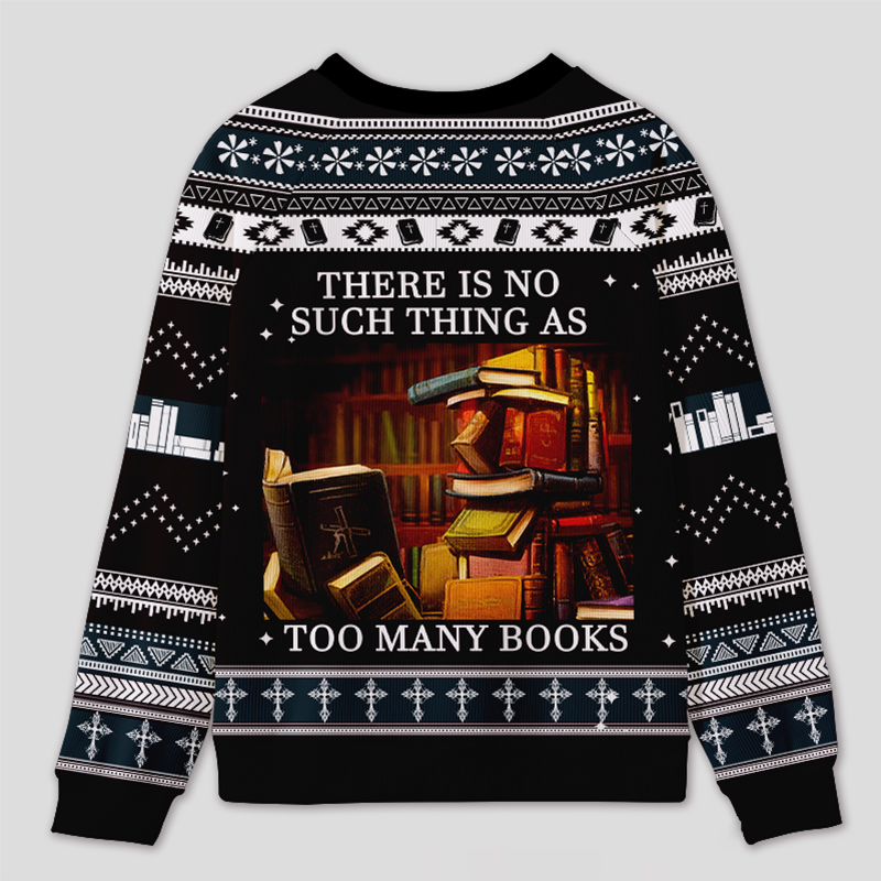 Personalized Never Enough Books Fun Ugly Sweater Holiday Gift for Book Lovers