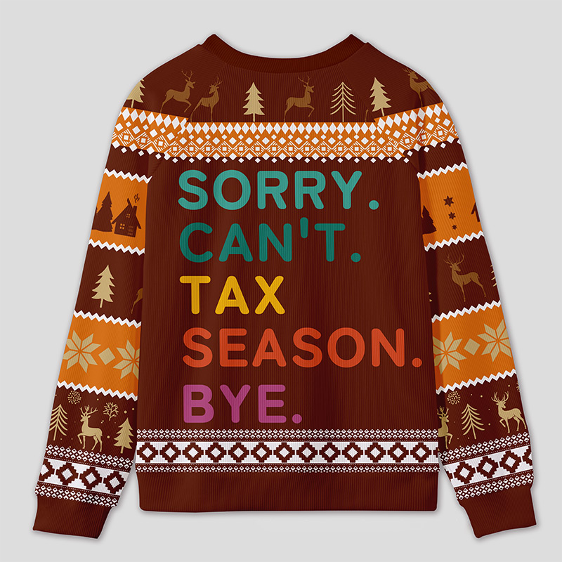 Personalized Tax Season Survival Humor Ugly Sweater Office Holiday Party Gift for Accountants