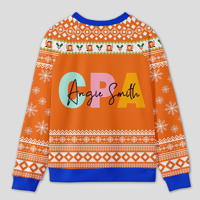 Personalized Certified Accountant Celebration Funny Ugly Sweater Festive Gift for Finance Pros