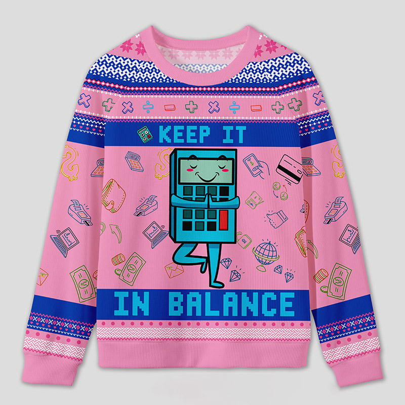 Personalized Funny Finance Yoga Ugly Sweater Office Holiday Party Gift for Accountants