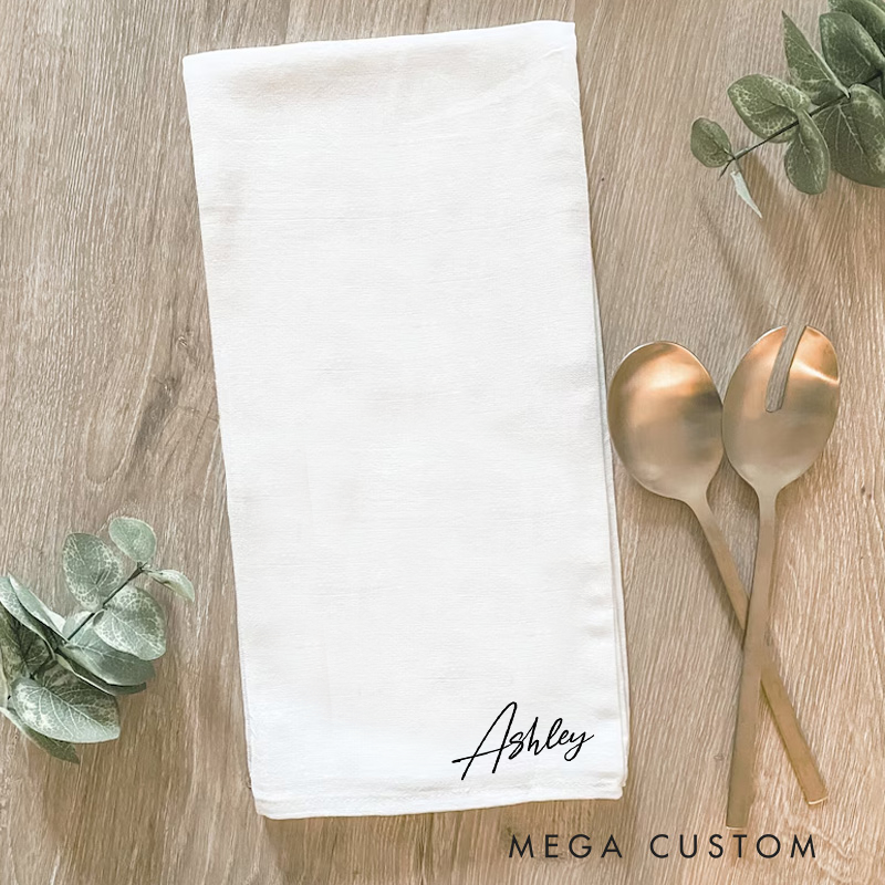 Personalized Tea Towel, Personalized Dish Towel, Initial Dish Towel, Kitchen Décor, Hostess Gift, Housewarming Gift, Christmas Gift