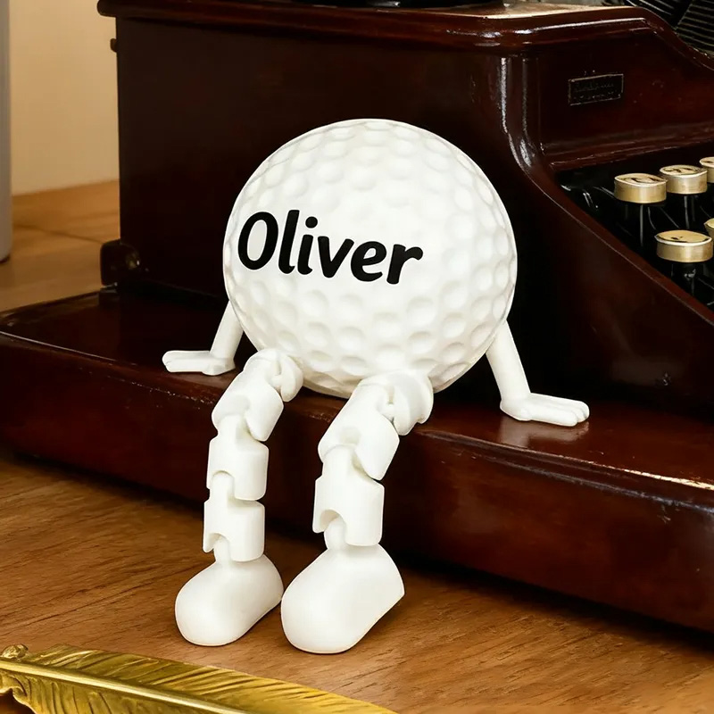 Personalized Golf Ball Decor with Dangling Legs and Custom Name