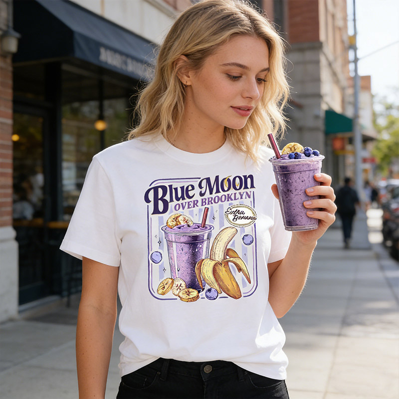 Personalized Blue Moon Over Brooklyn T-Shirt TV Inspired Shirt Extra Banana Smoothie Graphic Fans Gift