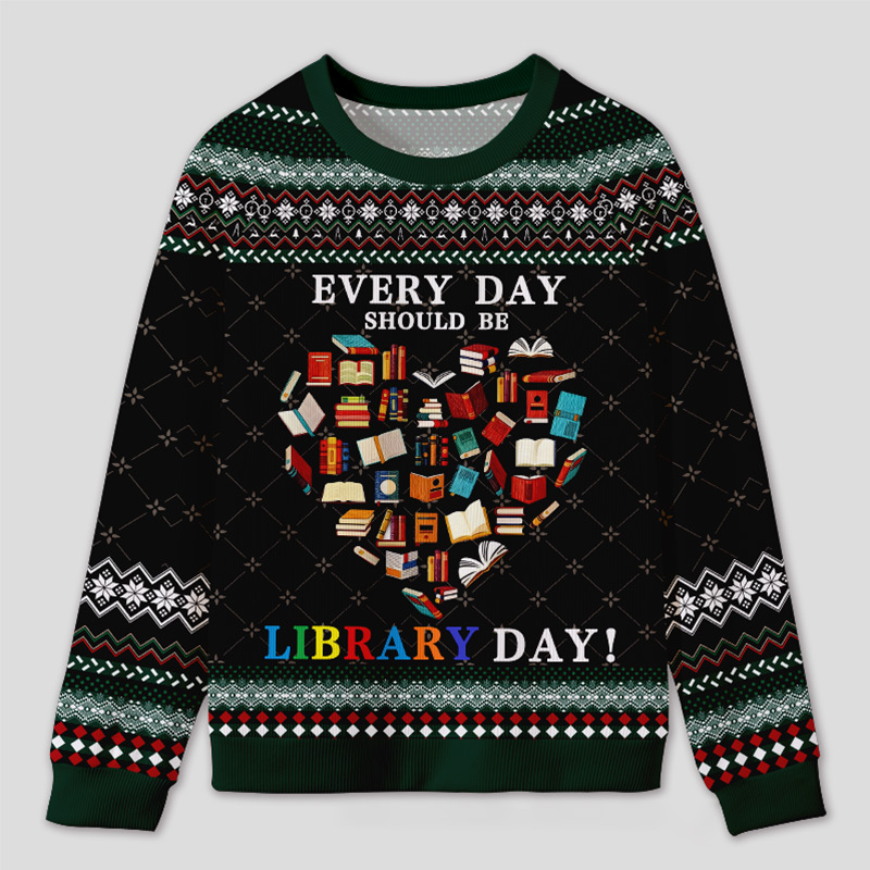 Personalized Library Day Celebration Ugly Sweater Office Holiday Party Gift for Librarians