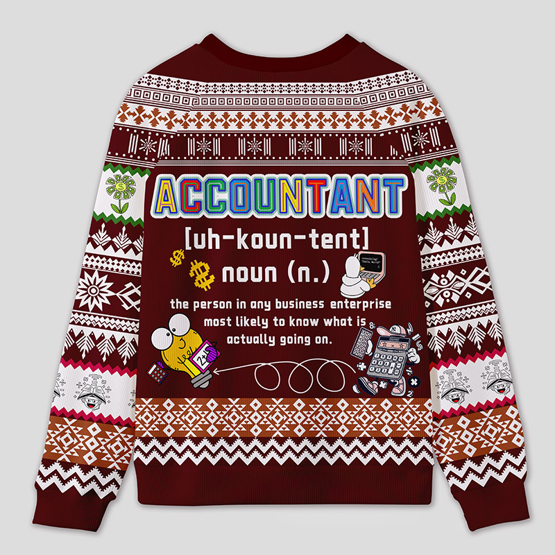 Personalized Energetic Accounting Funny Ugly Sweater Office Holiday Party Gift for Finance Pros
