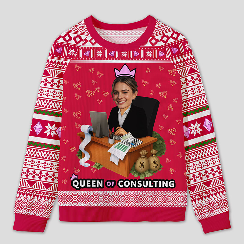 Personalized Accounting Queen Funny Ugly Sweater Office Holiday Party Gift for Finance Divas