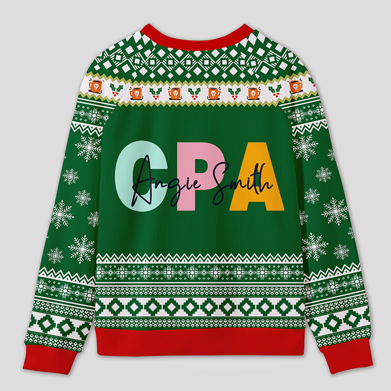 Personalized Certified Accountant Celebration Funny Ugly Sweater Festive Gift for Finance Pros