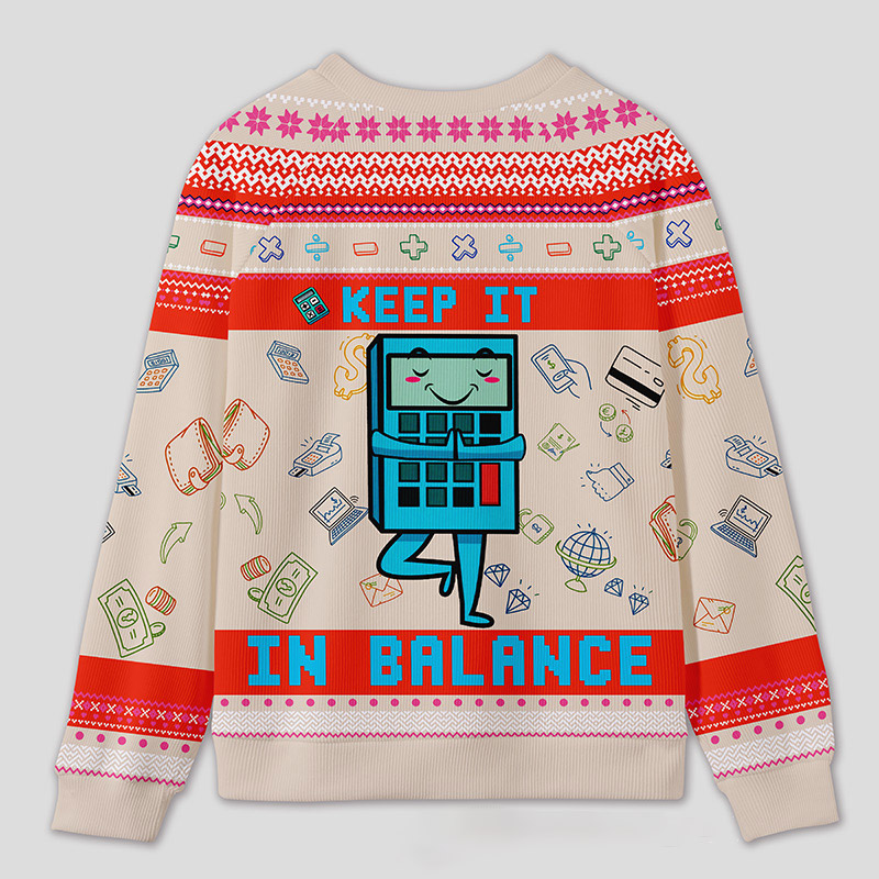 Personalized Funny Finance Yoga Ugly Sweater Office Holiday Party Gift for Accountants