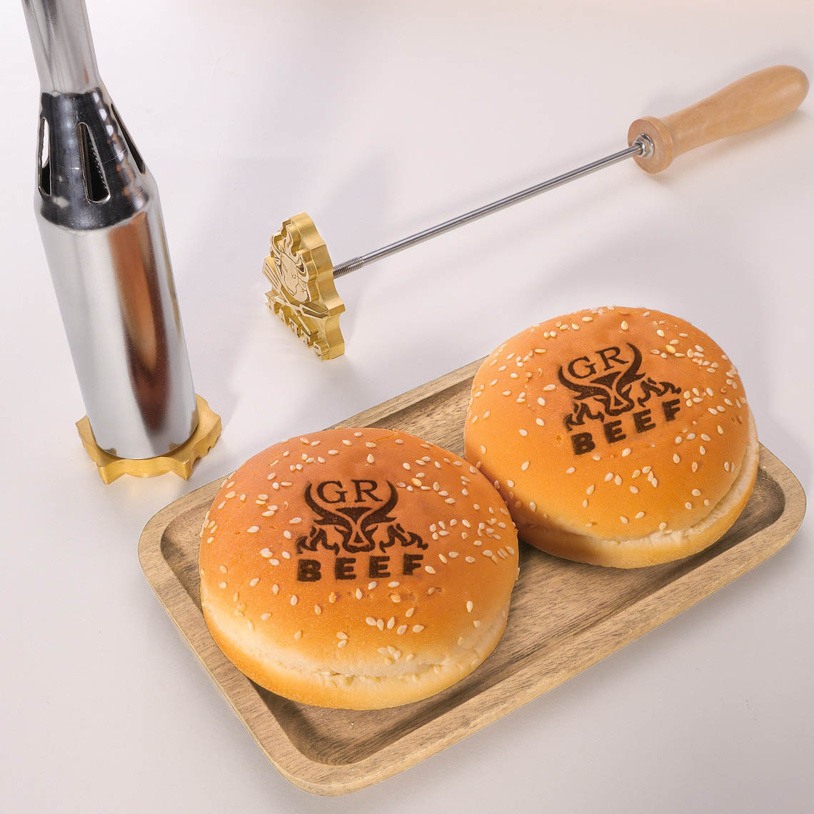 Personalized Branding Iron Stamp for Food with Name Burger Branding Stamp Hamburger Buns Branding Iron Gift for Baker Baking Lover Gift