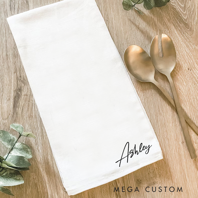 Personalized Tea Towel, Personalized Dish Towel, Initial Dish Towel, Kitchen Décor, Hostess Gift, Housewarming Gift, Christmas Gift