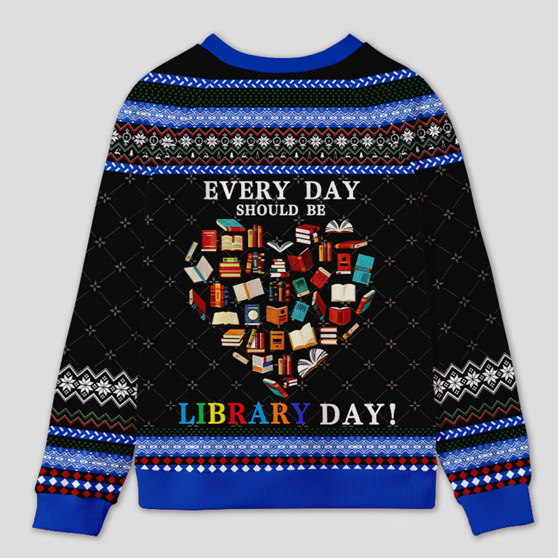 Personalized Library Day Celebration Ugly Sweater Office Holiday Party Gift for Librarians