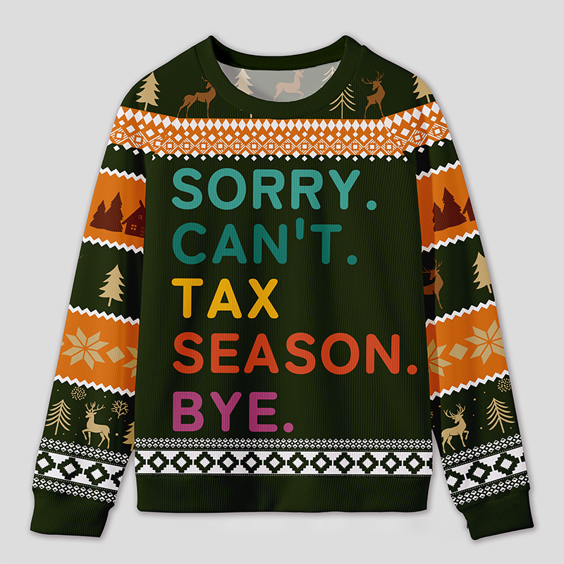 Personalized Tax Season Survival Humor Ugly Sweater Office Holiday Party Gift for Accountants