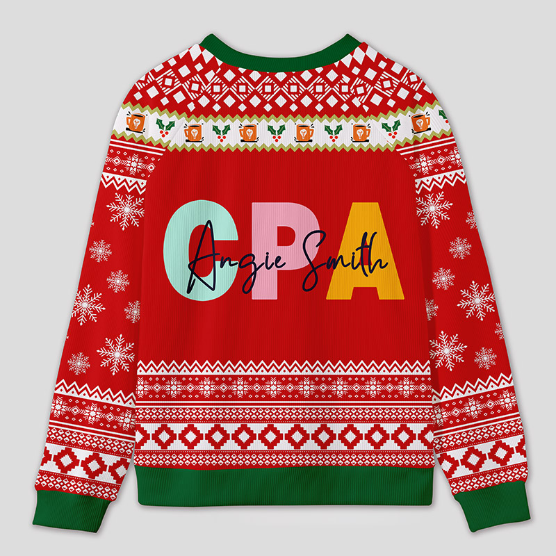 Personalized Certified Accountant Celebration Funny Ugly Sweater Festive Gift for Finance Pros