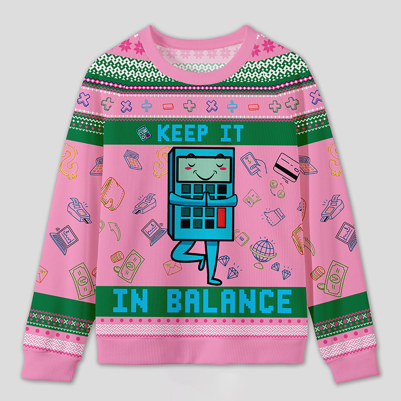 Personalized Funny Finance Yoga Ugly Sweater Office Holiday Party Gift for Accountants