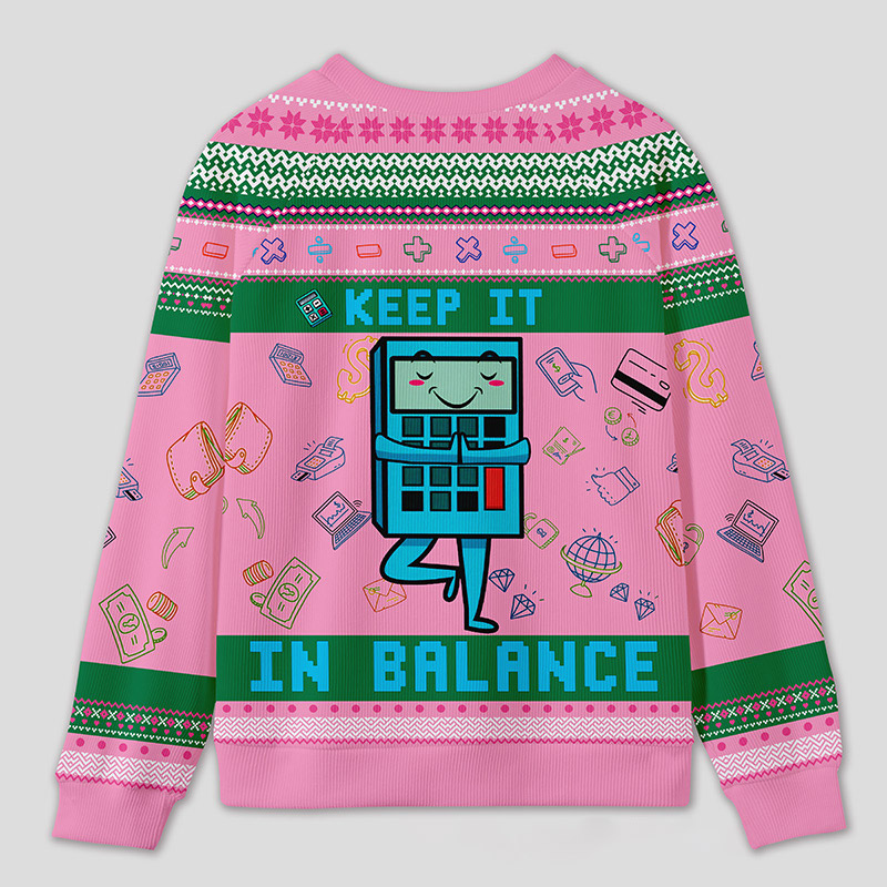 Personalized Funny Finance Yoga Ugly Sweater Office Holiday Party Gift for Accountants