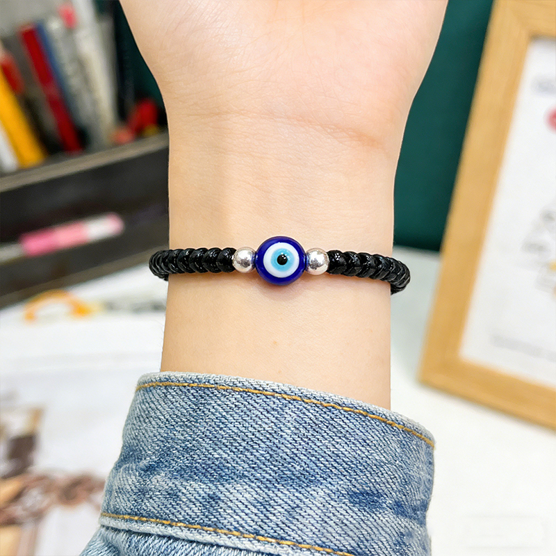 Personalized Evil Eye Bracelet Beaded Protection Jewelry Gift for Couples