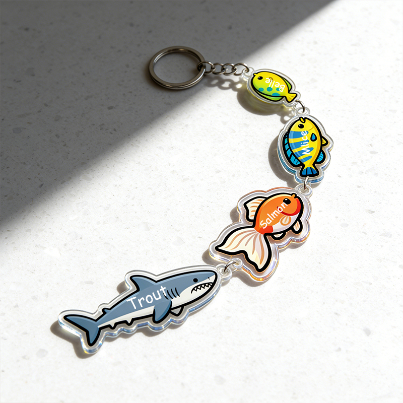 Personalized Big Fish Small Fish Keychain Family Bonding Gift Engraved Keychain Meaningful Present for Mom Dad Kids