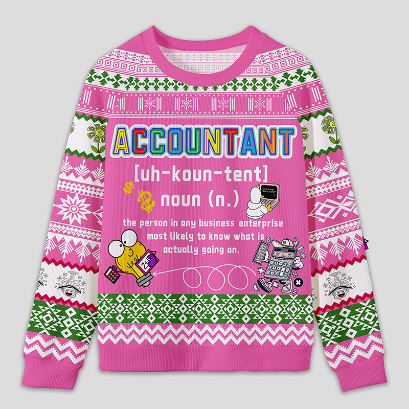 Personalized Energetic Accounting Funny Ugly Sweater Office Holiday Party Gift for Finance Pros