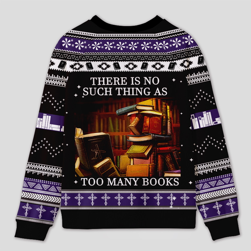 Personalized Never Enough Books Fun Ugly Sweater Holiday Gift for Book Lovers