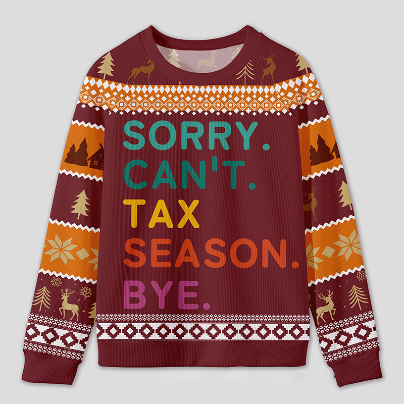 Personalized Tax Season Survival Humor Ugly Sweater Office Holiday Party Gift for Accountants