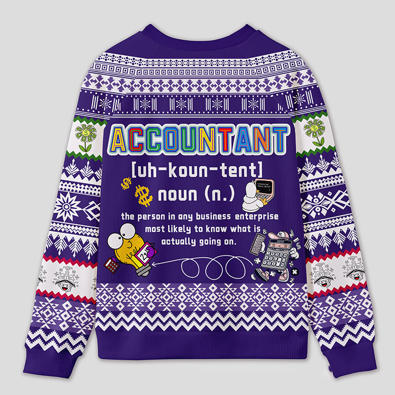 Personalized Energetic Accounting Funny Ugly Sweater Office Holiday Party Gift for Finance Pros